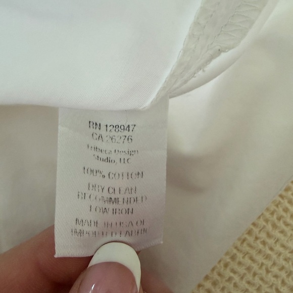 Nili Lotan Paulette Terry White 100% Cotton Shirt - Picture 10 of 10